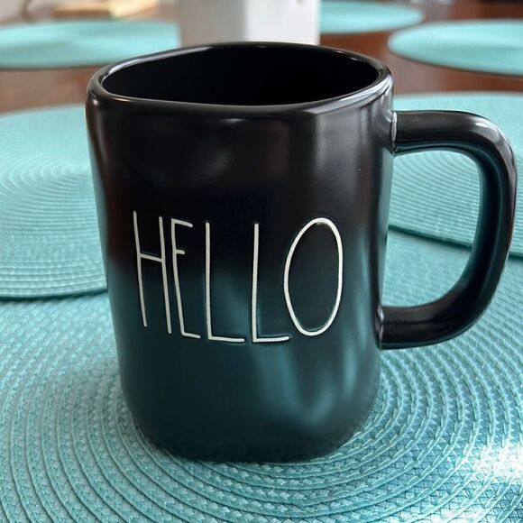 Rae Dunn “HELLO” Mug - Black - Picture 1 of 2